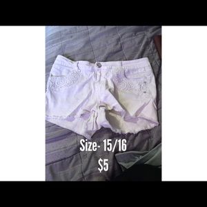 White jean shorts